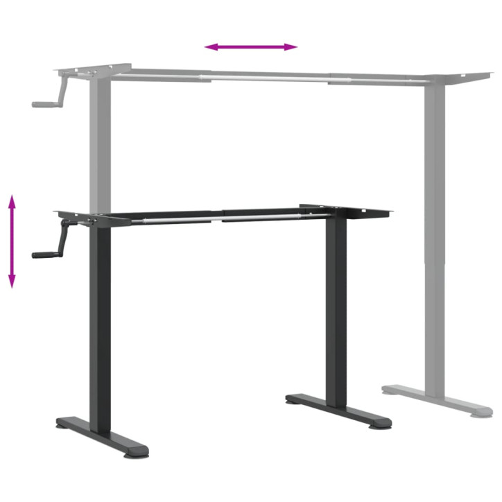 Rašomojo stalo rėmas, juodas, (94–135)x60x(70–114)cm, plienas