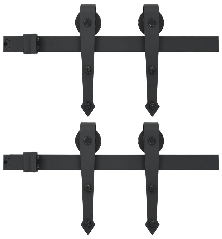 Stumdomų durų įrangos rinkiniai, 2vnt., juodi, 200cm, plienas