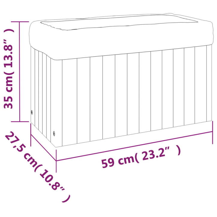 Sodo lovelis, 59x27,5x35cm, akacijos medienos masyvas