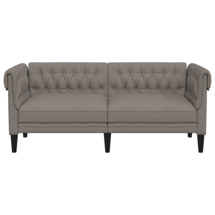 Dvivietė chesterfield sofa, taupe spalvos, audinys