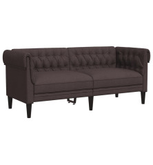 Dvivietė chesterfield sofa, tamsiai rudos spalvos, audinys