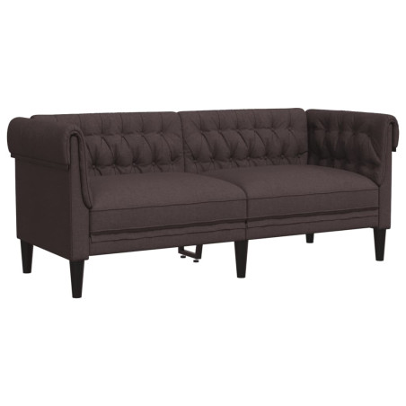 Dvivietė chesterfield sofa, tamsiai rudos spalvos, audinys