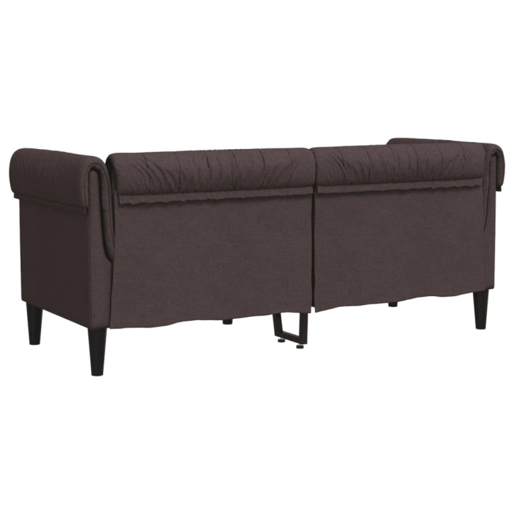 Dvivietė chesterfield sofa, tamsiai rudos spalvos, audinys