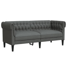 Dvivietė chesterfield sofa, tamsiai pilkos spalvos, audinys