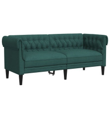 Dvivietė chesterfield sofa, tamsiai žalios spalvos, audinys