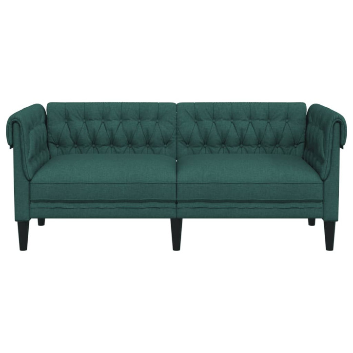 Dvivietė chesterfield sofa, tamsiai žalios spalvos, audinys