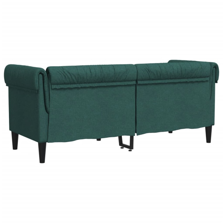 Dvivietė chesterfield sofa, tamsiai žalios spalvos, audinys