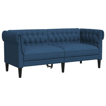 Dvivietė chesterfield sofa, mėlynos spalvos, audinys