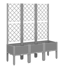 Sodo lovelis su treliažu, šviesiai pilkas, 120x40x142cm, PP