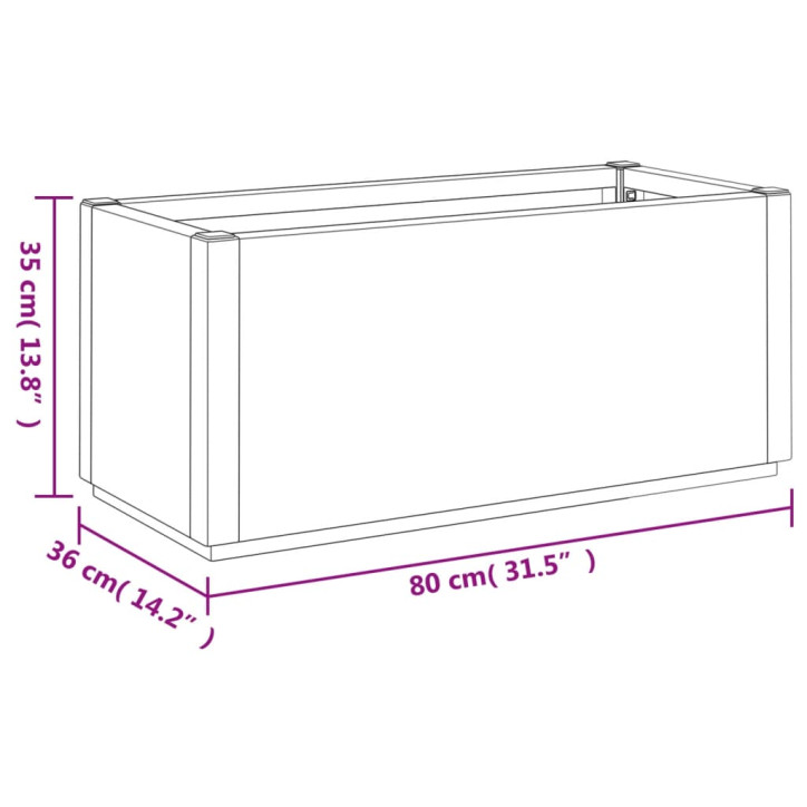 Sodo lovelis, tamsiai pilkos spalvos, 80x36x35cm, PP