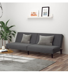 Dvivietė sofa-lova, tamsiai pilkos spalvos, aksomas