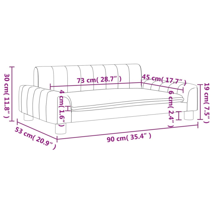 Vaikiška sofa, kreminės spalvos, 90x53x30cm, audinys