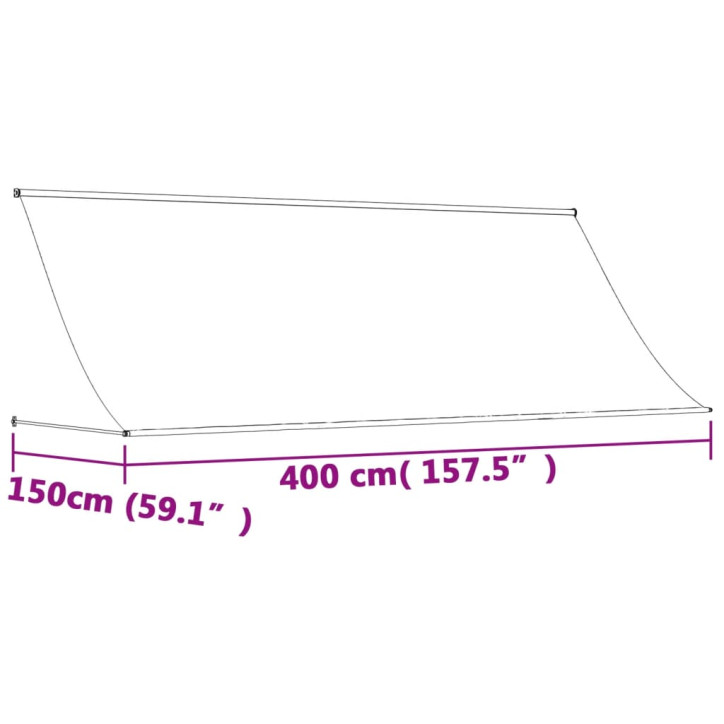 Ištraukiama markizė, kreminė, 400x150cm, audinys ir plienas