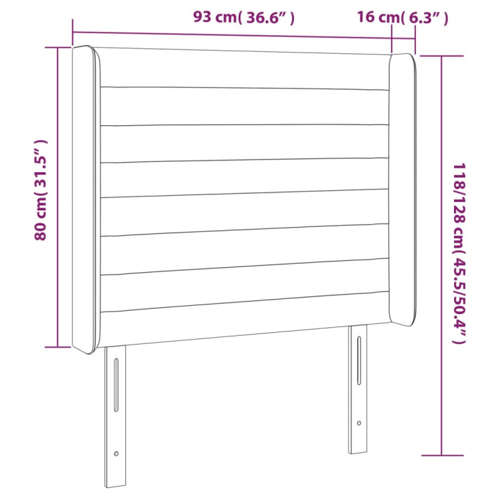 Galvūgalis su LED, tamsiai rudos spalvos, 93x16x118/128cm