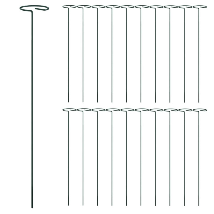 Sodo augalų kuoliukai, 20vnt., tamsiai žalios, 40cm, plienas
