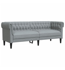 Trivietė chesterfield sofa, šviesiai pilkos spalvos, audinys