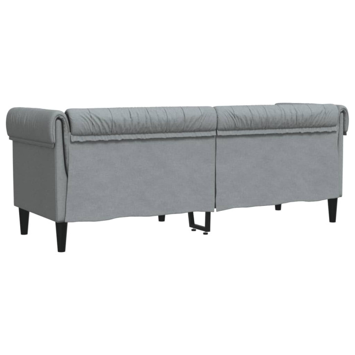 Trivietė chesterfield sofa, šviesiai pilkos spalvos, audinys