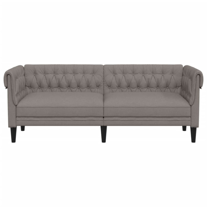 Trivietė chesterfield sofa, taupe spalvos, audinys