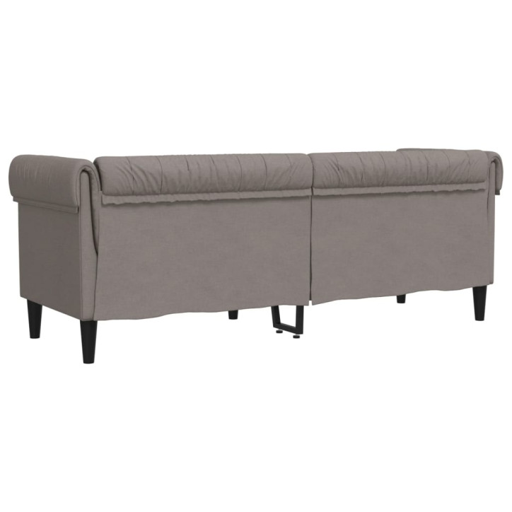 Trivietė chesterfield sofa, taupe spalvos, audinys