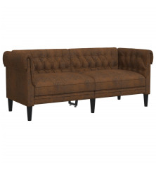 Dvivietė chesterfield sofa, rudos spalvos, audinys