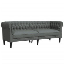 Trivietė chesterfield sofa, tamsiai pilkos spalvos, audinys