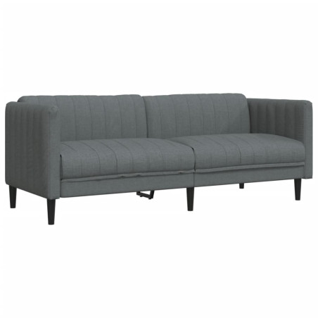 Trivietė sofa, tamsiai pilkos spalvos, audinys