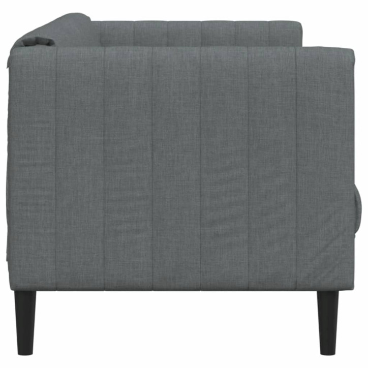 Trivietė sofa, tamsiai pilkos spalvos, audinys