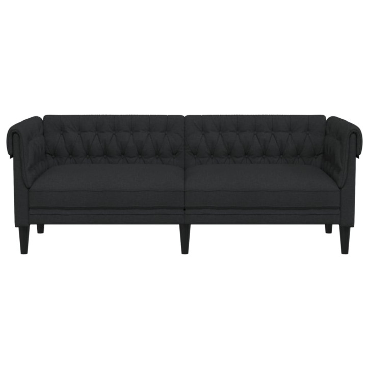 Trivietė chesterfield sofa, juodos spalvos, audinys