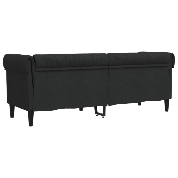 Trivietė chesterfield sofa, juodos spalvos, audinys