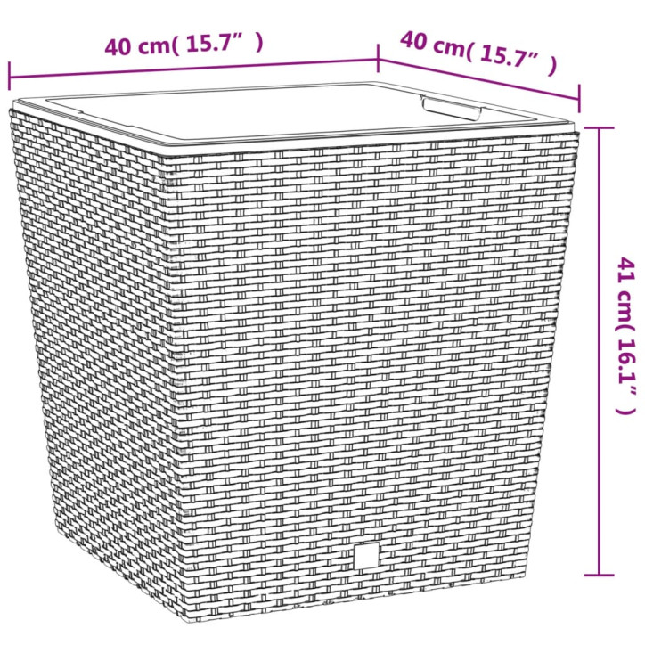 Lovelis su išimamu įdėklu, rudas, 37/64l, PP ratanas