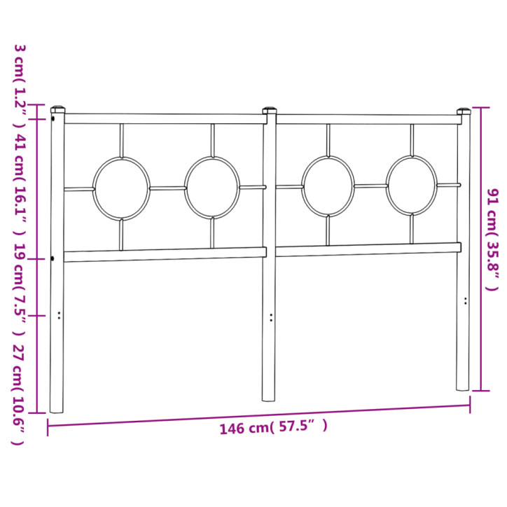 Metalinis galvūgalis, baltos spalvos, 140cm