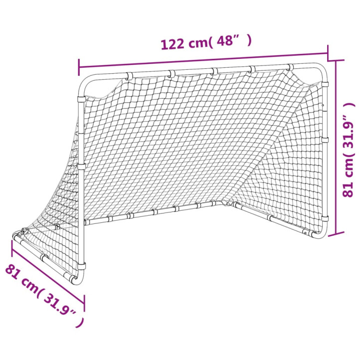 Futbolo vartai, baltos spalvos, 122x81x81cm, plienas