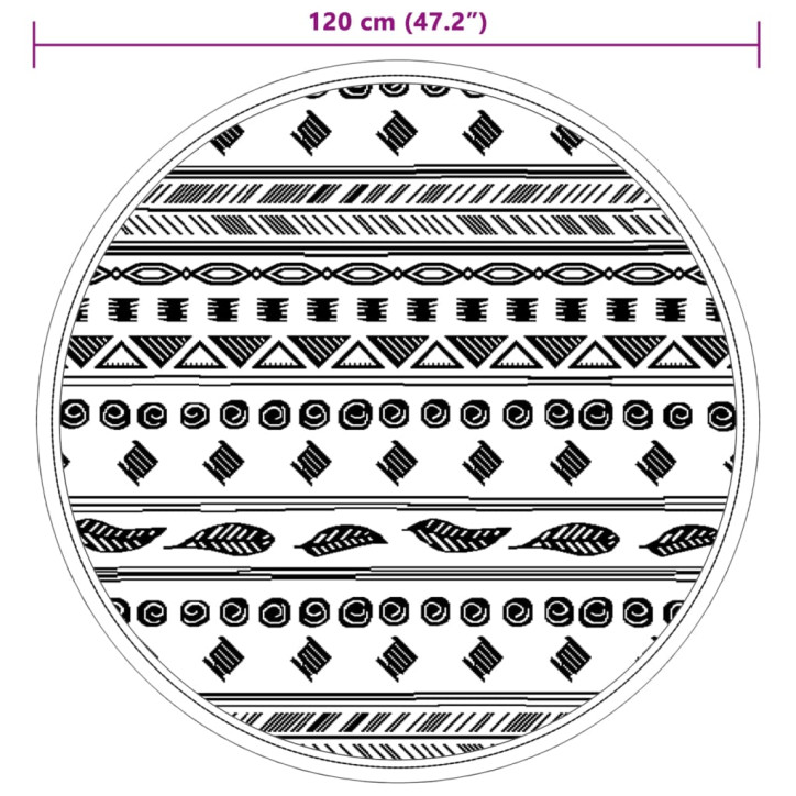 Lauko kilimas, pilkos spalvos, 120cm skersmens, PP