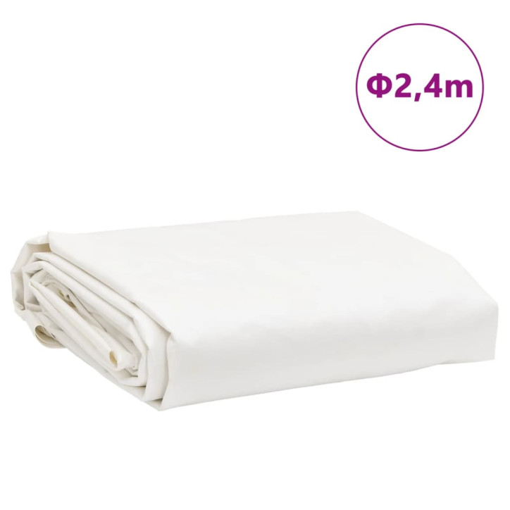 Tentas, baltos spalvos, 2,4m skersmens, 650g/m²