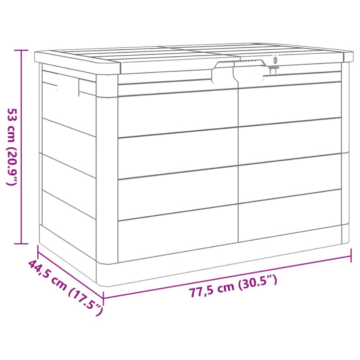 Lauko dėžė pagalvėlėms, ruda, 77,5x44,5x53cm, PP