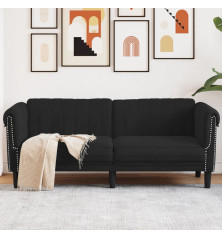 Dvivietė sofa, juodos spalvos, aksomas