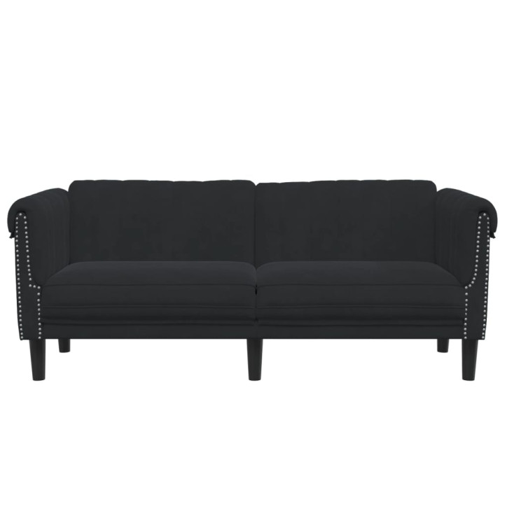 Dvivietė sofa, juodos spalvos, aksomas