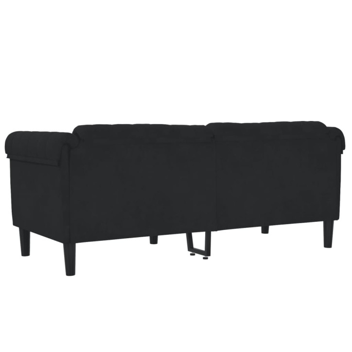 Dvivietė sofa, juodos spalvos, aksomas