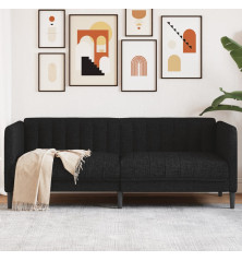 Dvivietė sofa, juodos spalvos, audinys