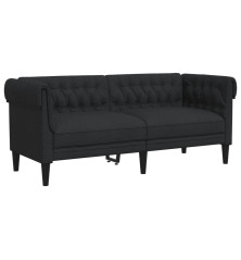 Dvivietė chesterfield sofa, juodos spalvos, audinys