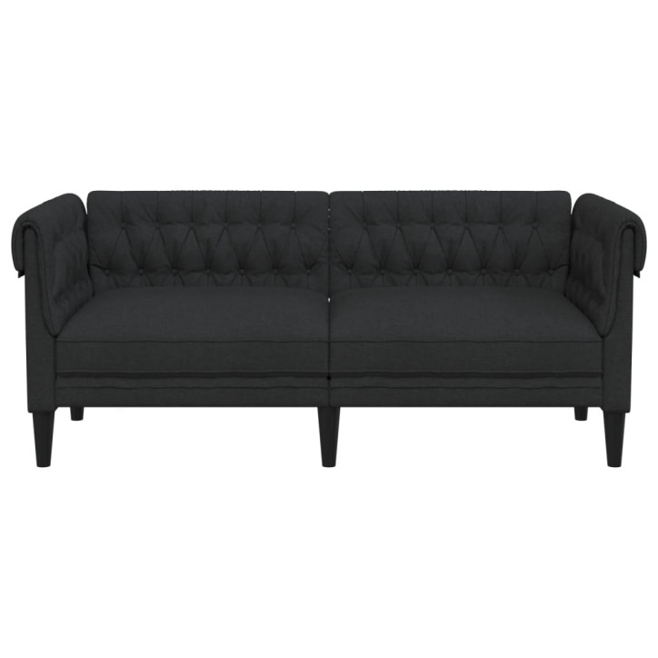 Dvivietė chesterfield sofa, juodos spalvos, audinys