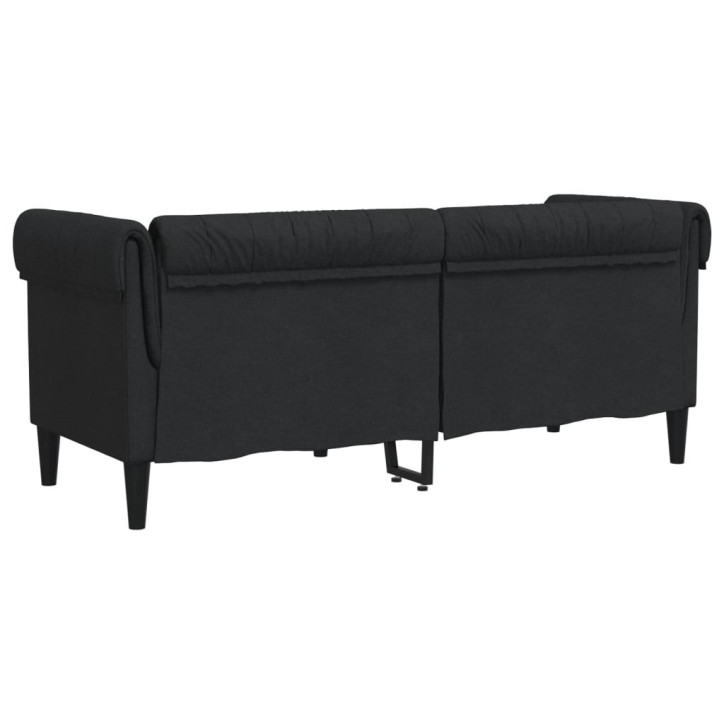 Dvivietė chesterfield sofa, juodos spalvos, audinys