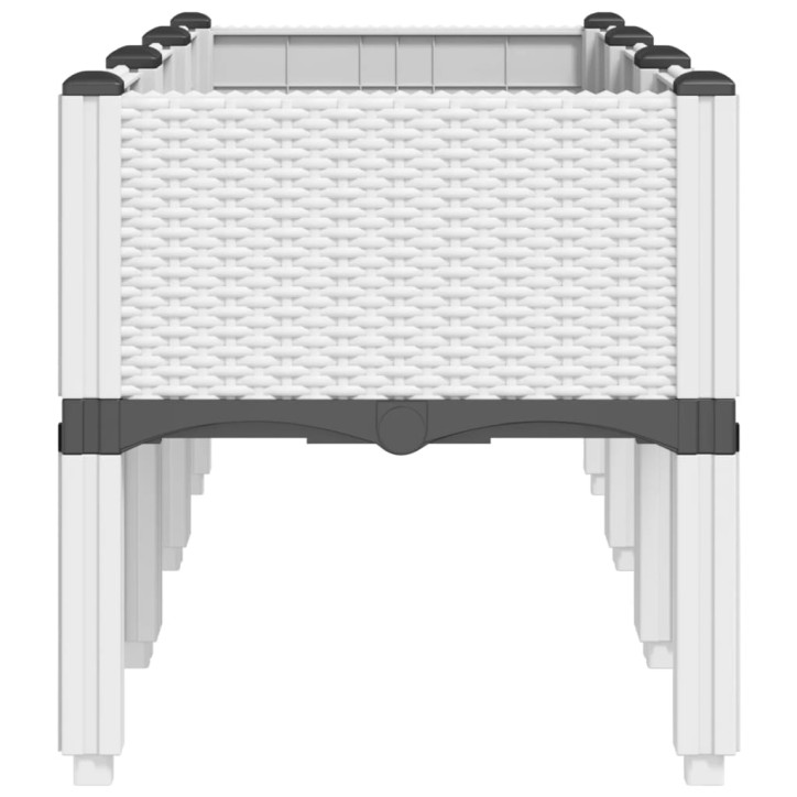 Sodo lovelis su kojomis, baltos spalvos, 120x40x42cm, PP