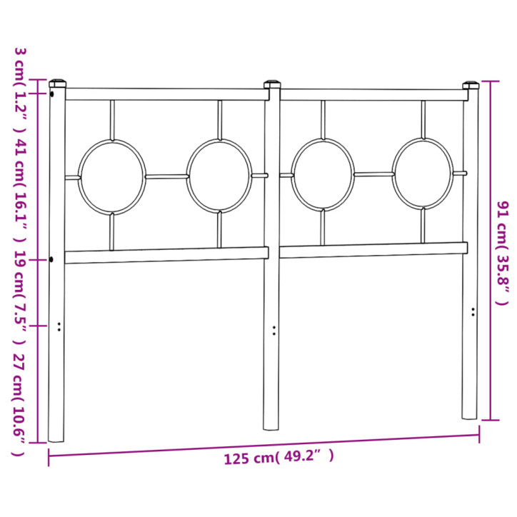 Metalinis galvūgalis, baltos spalvos, 120cm