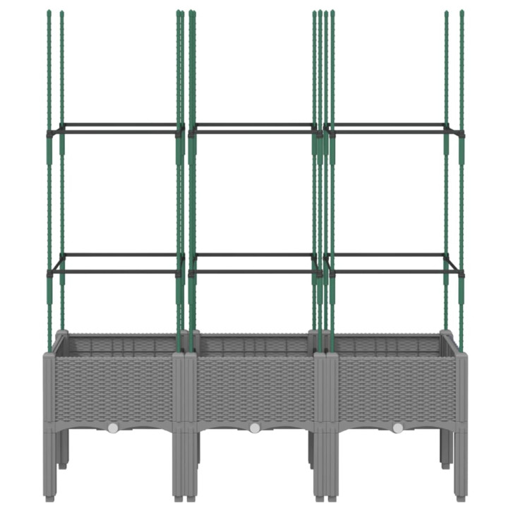 Sodo lovelis su treliažu, šviesiai pilkas, 120x40x142,5cm, PP