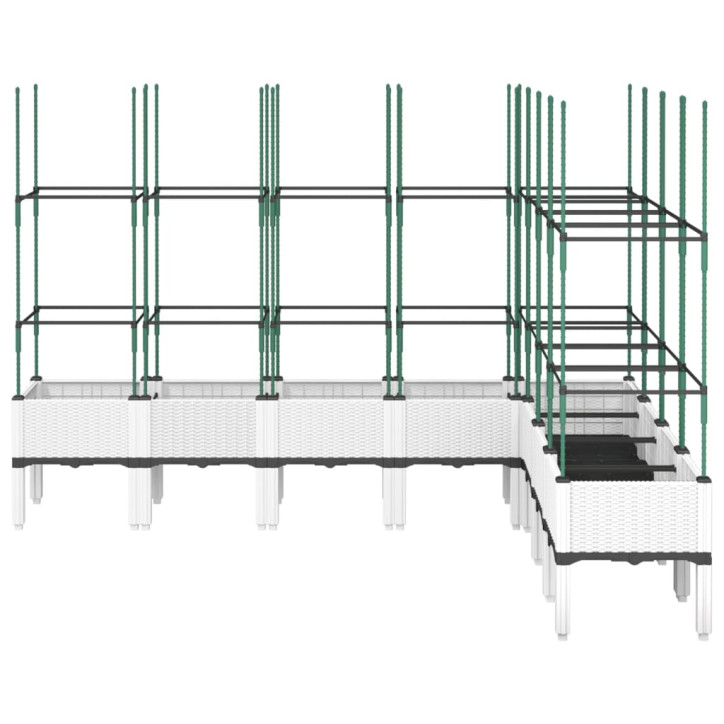 Sodo lovelis su treliažu, baltos spalvos, 200x160x142,5cm, PP