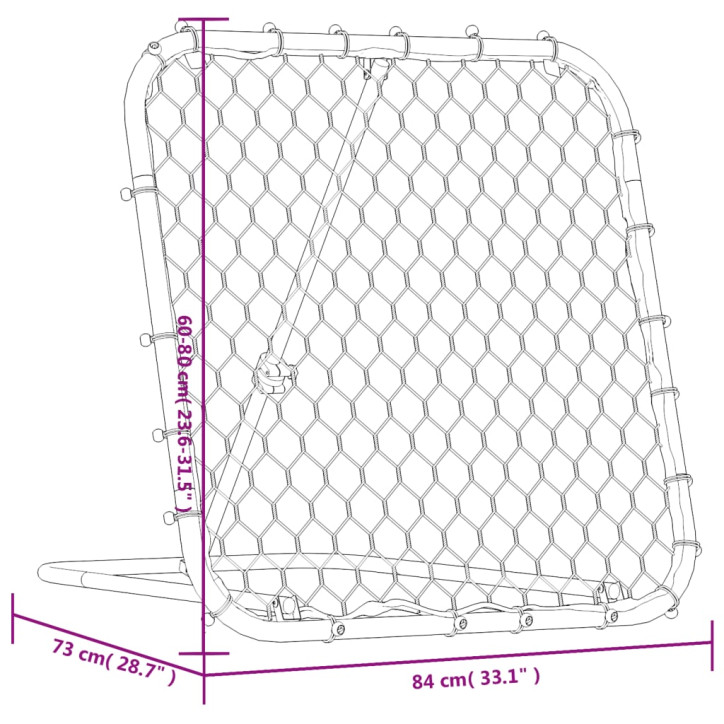 Futbolo kamuolio atšokimo sienelė, juoda, 84x73x60–80cm