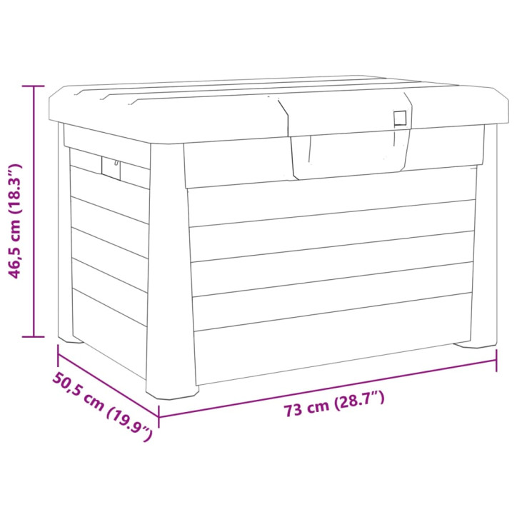 Lauko dėžė pagalvėlėms, pilka, 73x50,5x46,5cm, PP