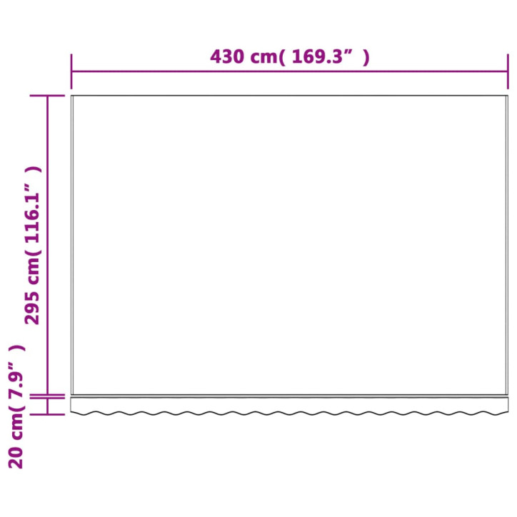 Pakaitinis audinys markizei, įvairių spalvų, 4,5x3m, dryžuotas