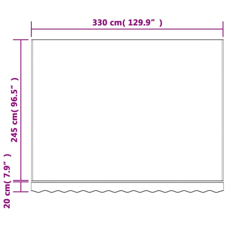 Pakaitinis audinys markizei, spalvotas, 3,5x2,5m, dryžuotas